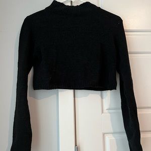 Cropped Mock Turtleneck Sweater